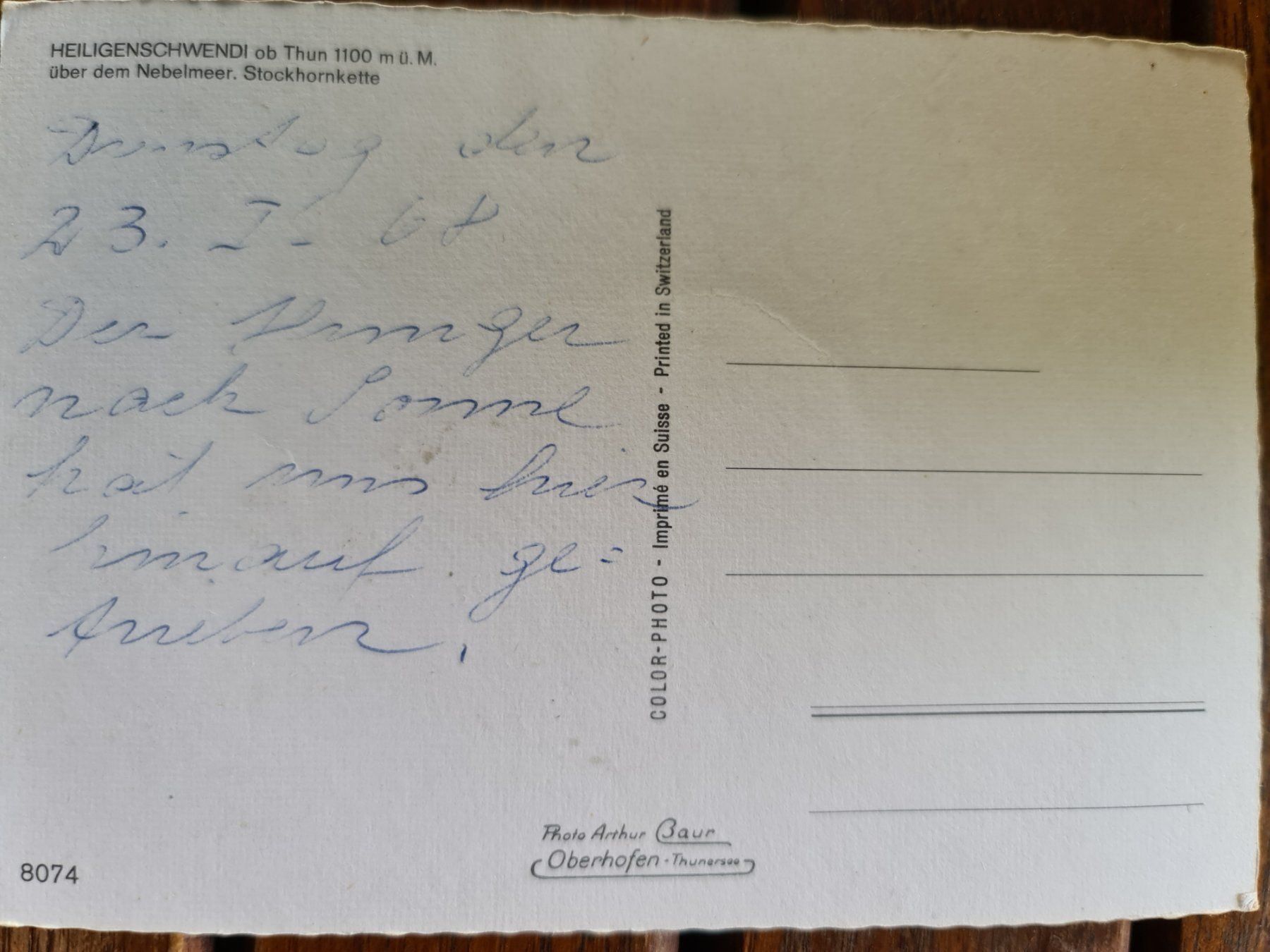 Cartoline postali: Ansichtskarte Heiligenschwendi – Usato da Dintikon venduto da Vexi 1