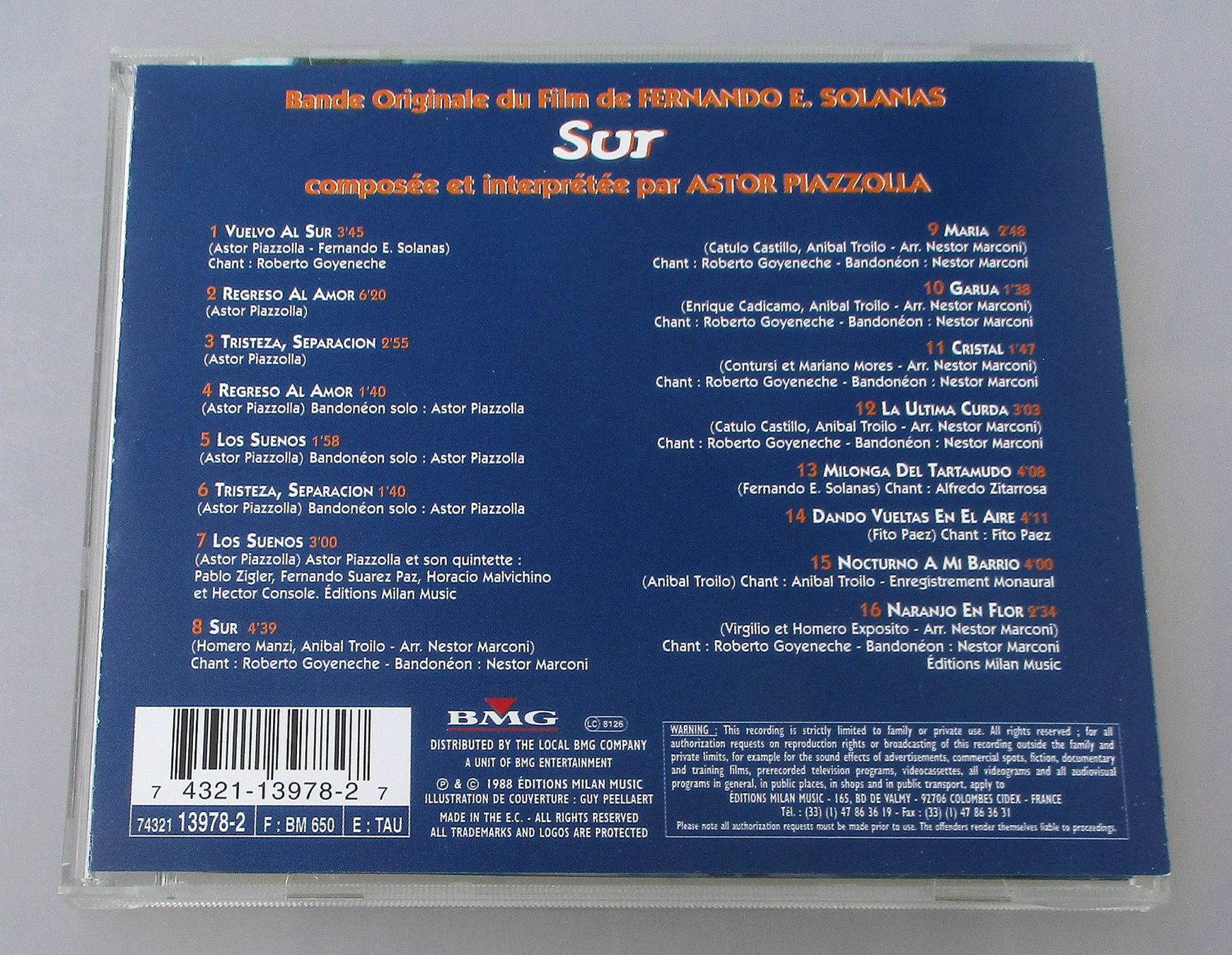 CD: ASTOR PIAZZOLLA - Sur Soundtrack – Usato da Wattwil venduto da Muriel11 1