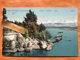 Zürichhorn & Alpen, alte Ansichtskarte, guter Zustand!