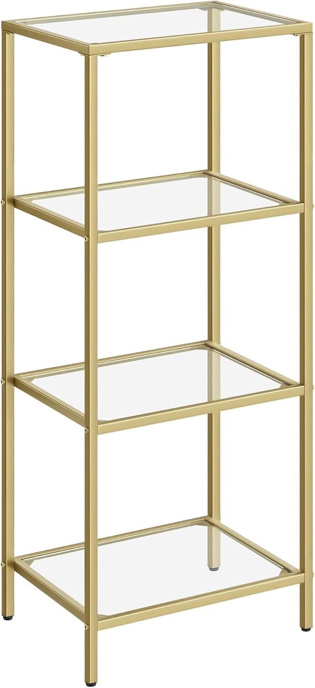 Scaffali: Glasregal mit vier goldfarbenen Ablagen – Nuovo e nell'imballaggio originale da Lopagno venduto da CLep 1