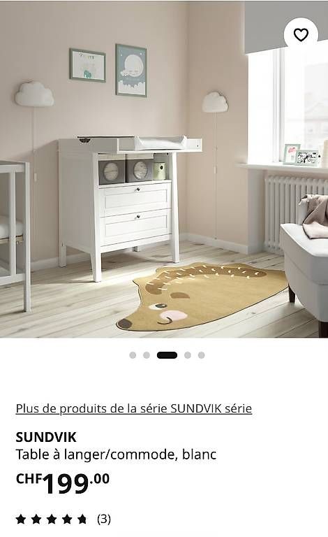 Ikea Fasciatoi & Accessori: Table à langer / commode Sundvik Ikea – Usato da Morges venduto da vir_hl6k 2