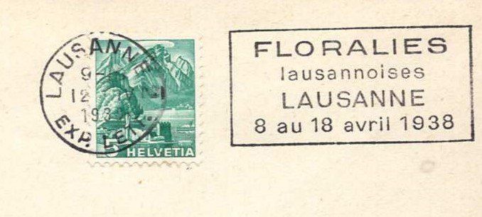 Tutti i francobolli: LAUSANNE 12.IV.38   FLORALIES – Usato da Aarau venduto da kufi44 1