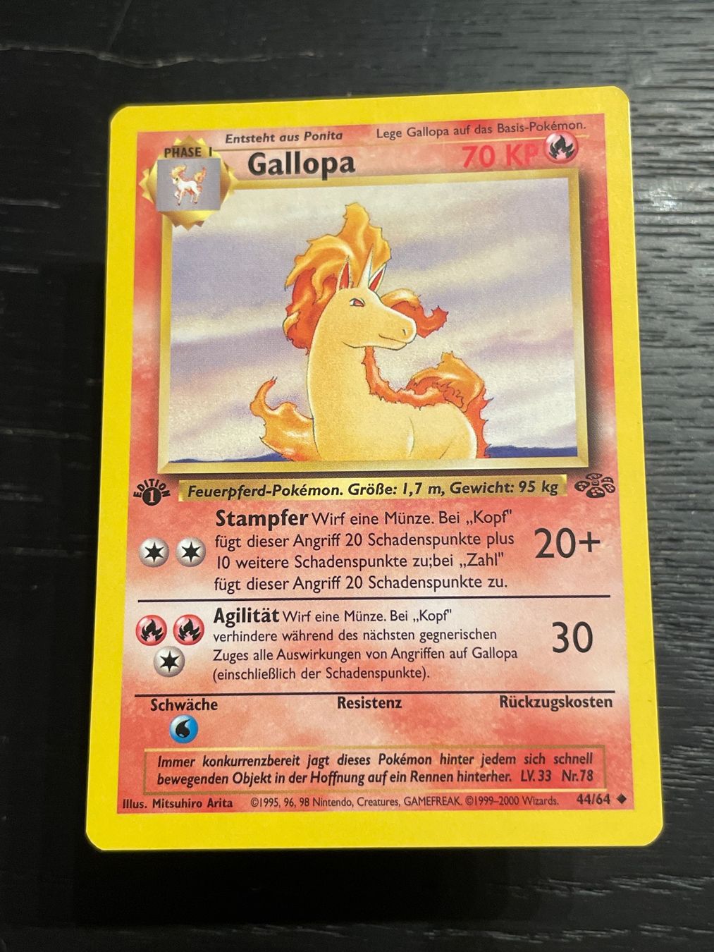 Pokémon Carte collezionabili: Pokemon Gallopa 44/64 jungle 1. edition – Usato da Hugelshofen venduto da Suimosa