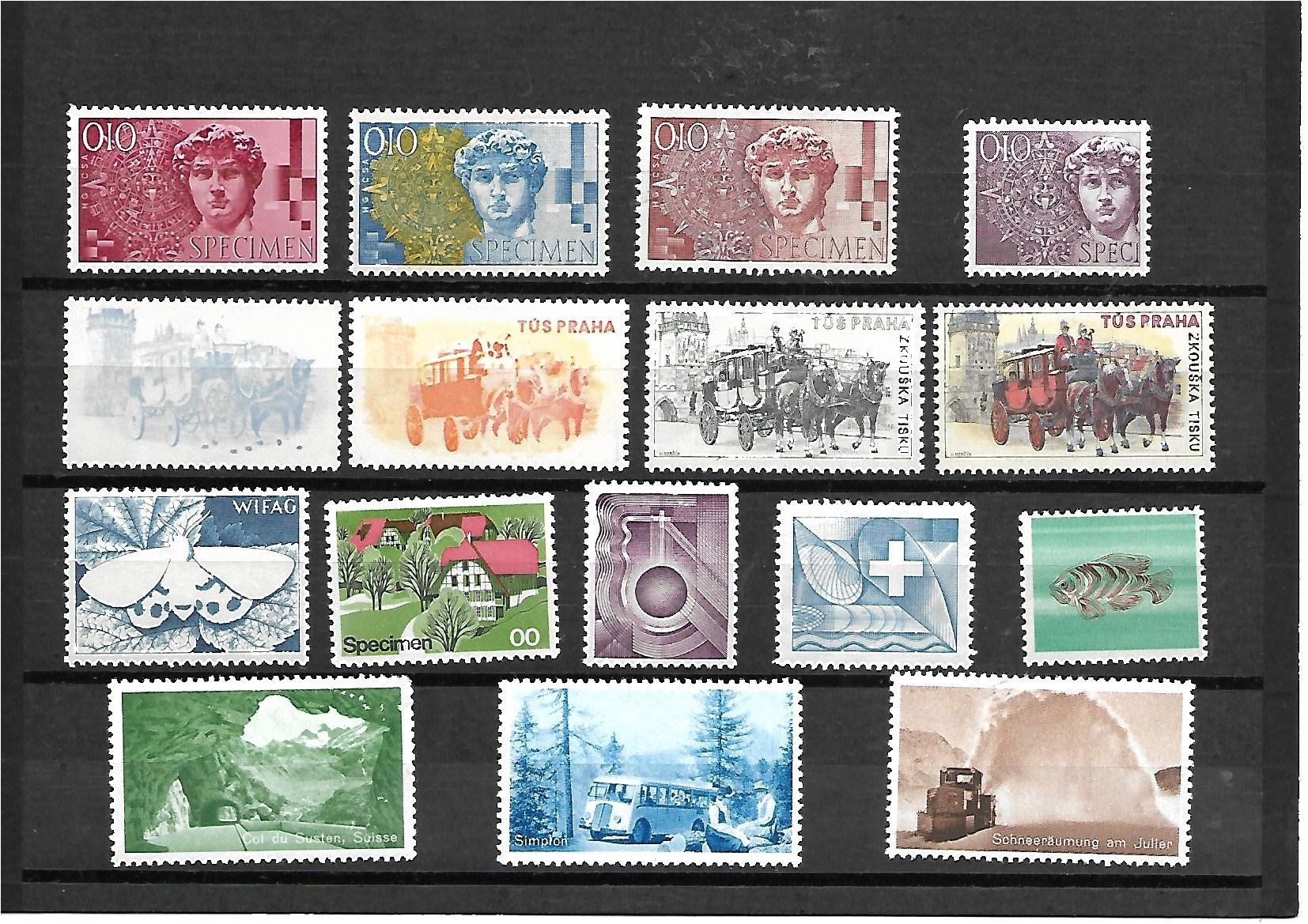 Alle Briefmarken: 16 Schweizer Versuchsdrucke, postfrisch – Neu (gemäss Beschreibung) aus Reinach BL von eiche419