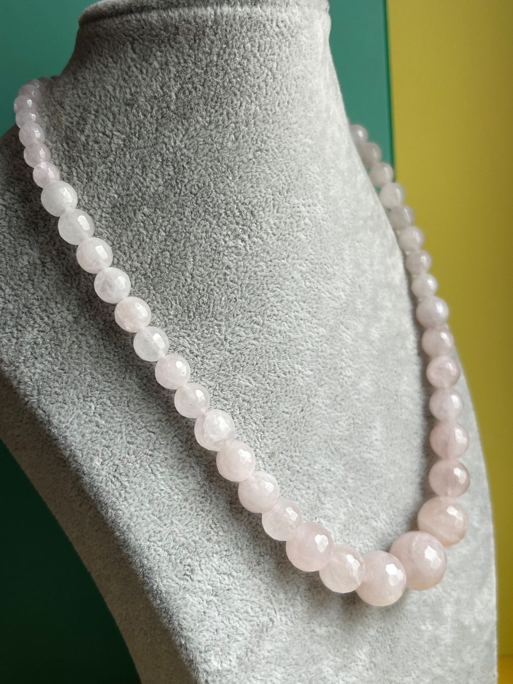 Catenine: Rosenquarz Kette, facettierte Perlen – Usato da Laufen venduto da Bellebellezza 1