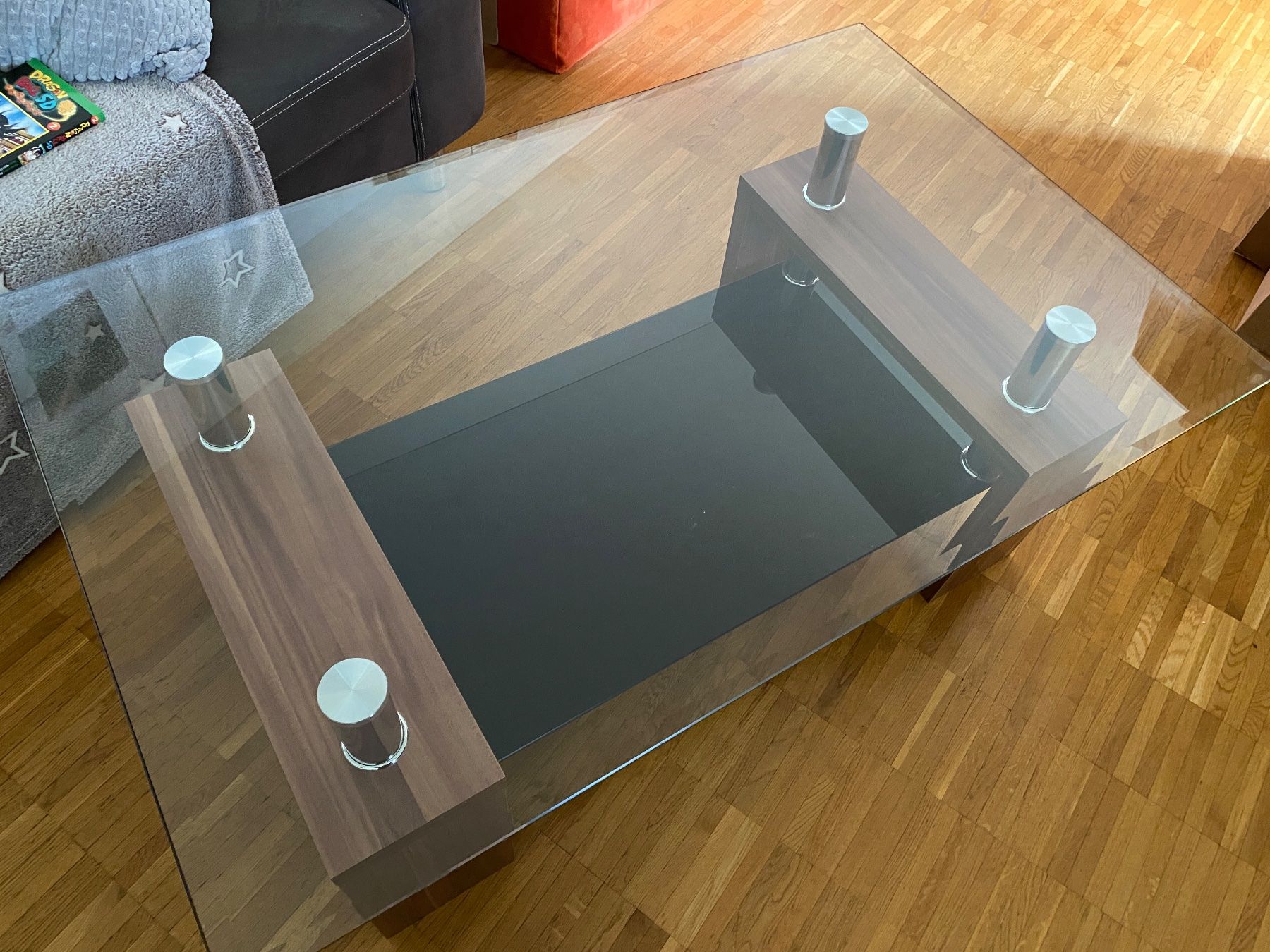 Tavoli: Couchtisch Glas und Holzoptik mit Ablage – Usato da Tübach venduto da ist_f2hx 2