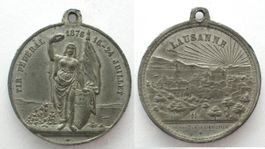 LAUSANNE 1876 EIDGENÖSSISCHES SCHÜTZENFEST Zinn