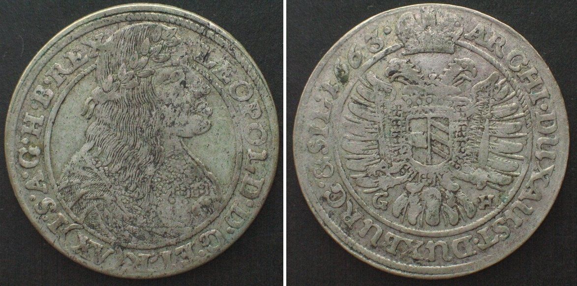 Tutti le monete: RDR 15 Kreuzer 1663, Breslau, LEOPOLD I. Silber ss+ – Usato da Riehen venduto da sesambestcoins2004