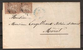 1856 : 2x Nr. 22C auf Brief  : KP 420.--