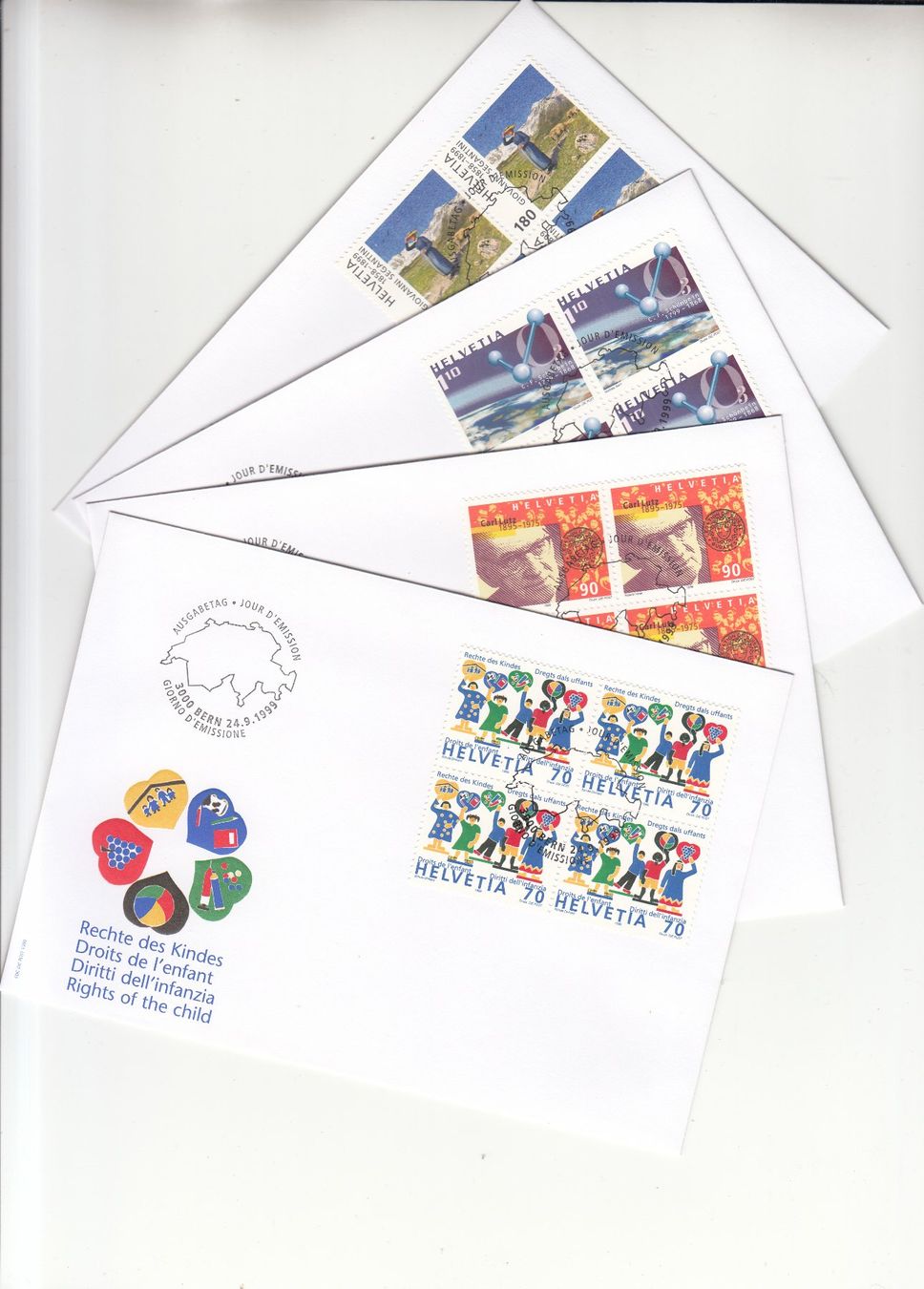 Alle Briefmarken: SBK 979 - 982 im 4er-Block FDC – Gebraucht aus Bürglen TG von StampGraf