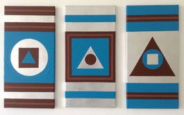 Original 3 er Serie Gemälde 30 x 60 cm
