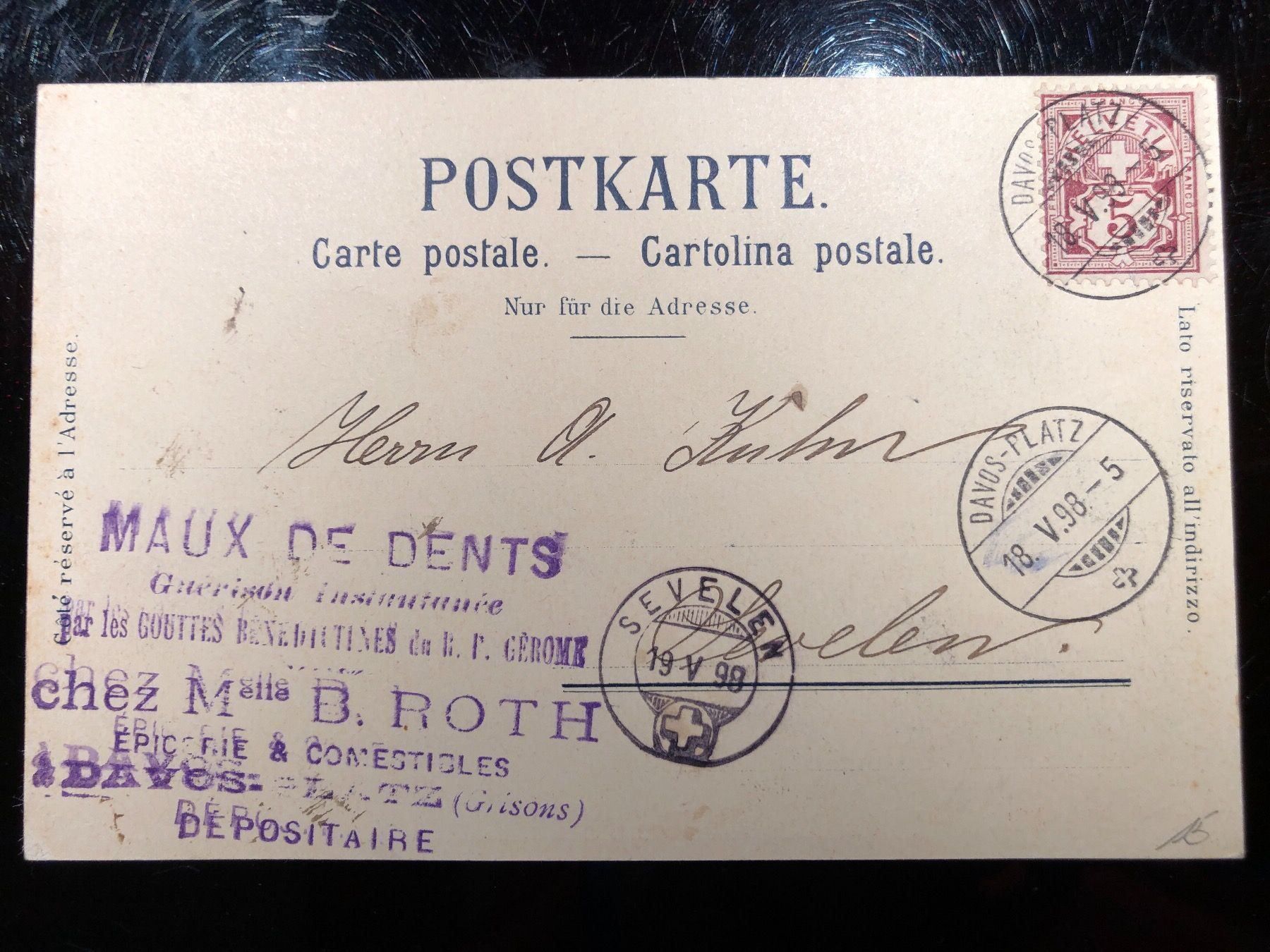 Cartoline postali: Becker Maggetti Minusio 1898 !!! – Usato da Lufingen venduto da Rac0 2