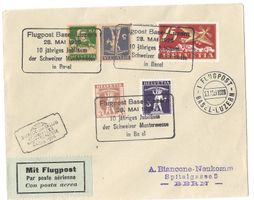 Luftpost  BASEL-LUZERN 28.05.26 Jub.-fl. 10 J. MUBA [FL3]