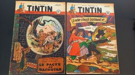 VINTAGE - 19x Tintin Journals der 50er Jahre auf Französisch