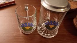 Bicchiere da birra vintage "Sonnenbergfest", set di 2!