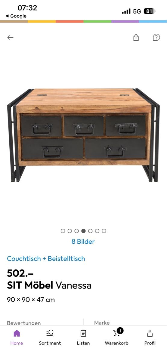 Tavoli: Couchtisch (Holz/Metall) – Usato da Liestal venduto da Xenias01 4