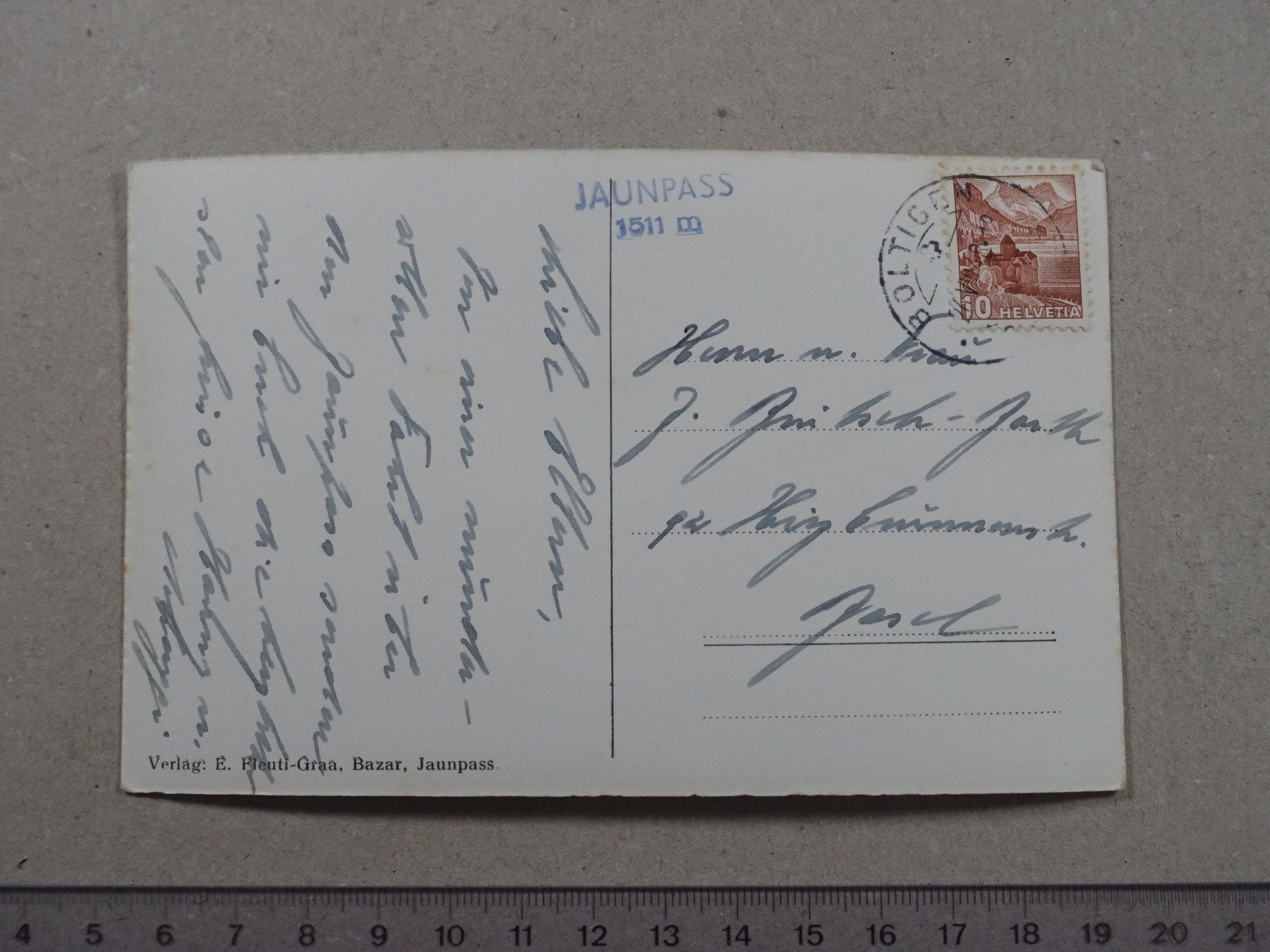 Ansichtskarten: Jaunpass, Simmental, 1948, Poststempel Boltigen – Gebraucht aus Lenzburg von fh1 1