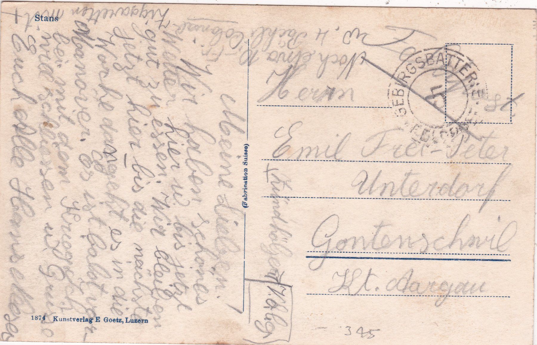 Cartoline postali: Stans – Usato da Herisau venduto da Lisegrat2008 1