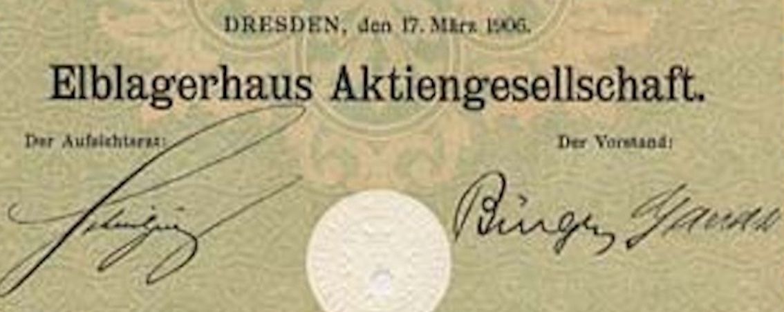 Documents: Elblagerhaus AG, Dresden - 1906 – D'occasion à Solothurn par Sgasche 1