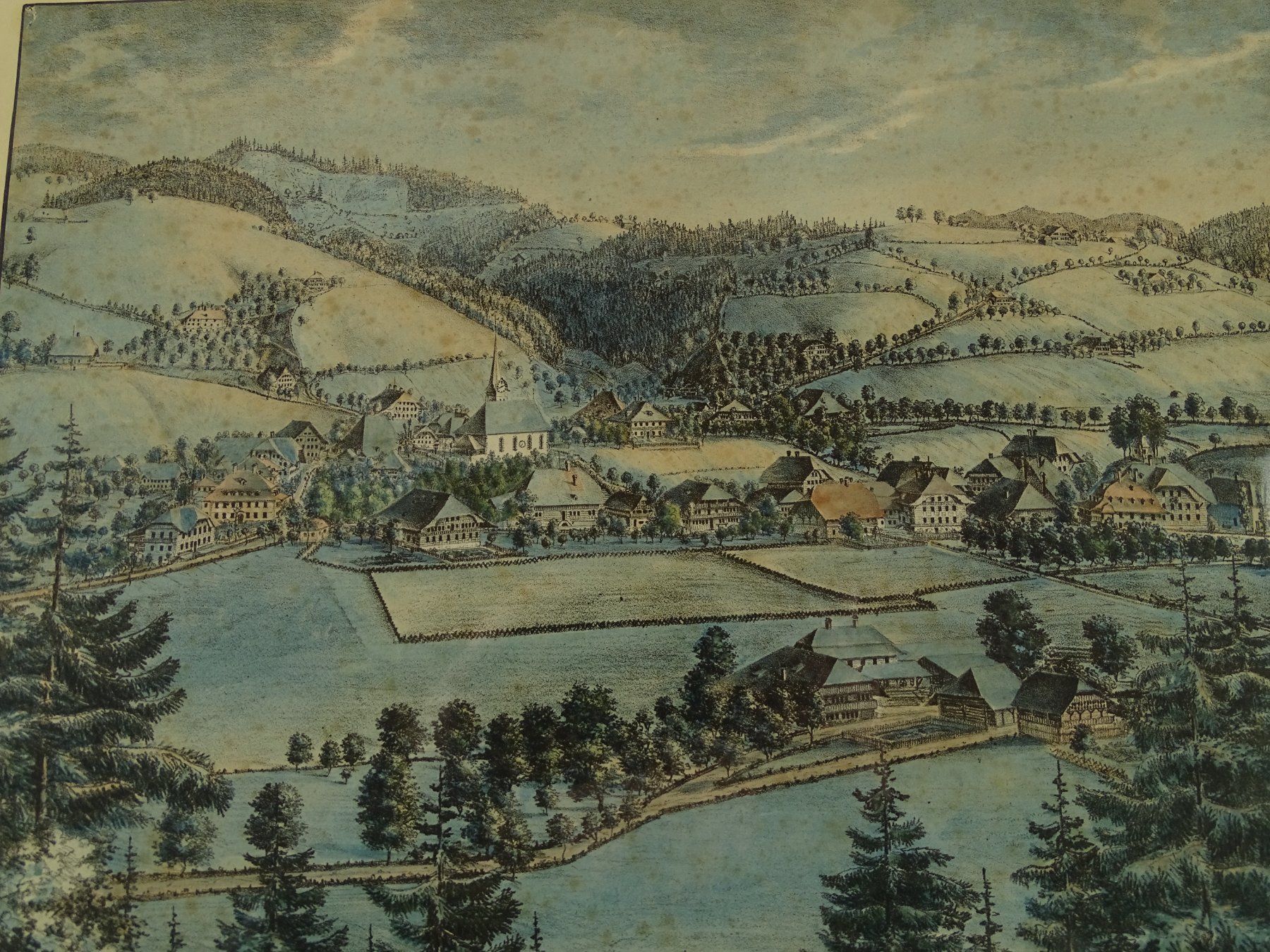 Incisioni: LANGNAU, BERN, LITHOGRAPHIE UM 1830 – Usato da Grüningen venduto da Kartensammler 6