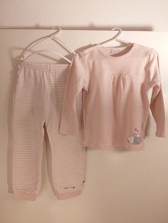 BORNINO Kinder Pyjama Grösse 98/104 rosa gestreift