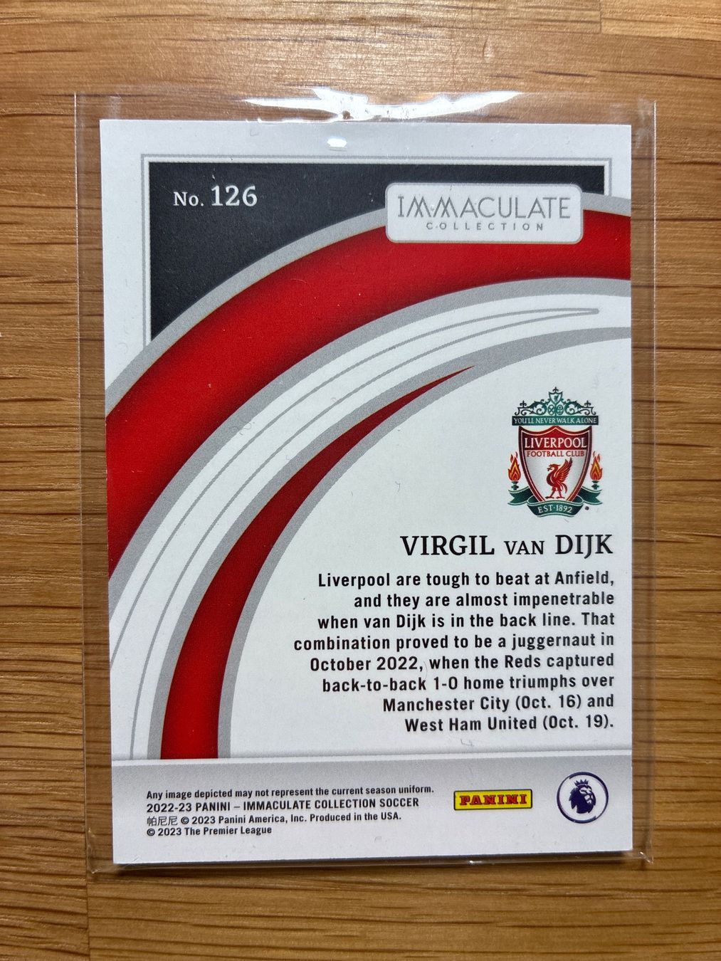 Topps Carte collezionabili: Panini Immaculate Virgil Van Dijk Liverpool /75 – Usato da Wangenried venduto da Garagara 1