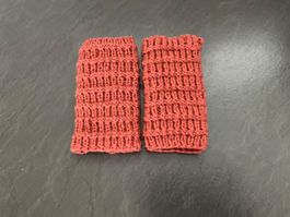 Handgestrickte Pulswärmer Amedisli Rostbraun