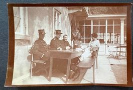 VINTAGE FOTO SCHWEIZER ARMEE OFFIZIERE IM FELDE