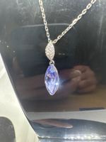 Elegante Silberkette mit blauem Stein Anhänger
