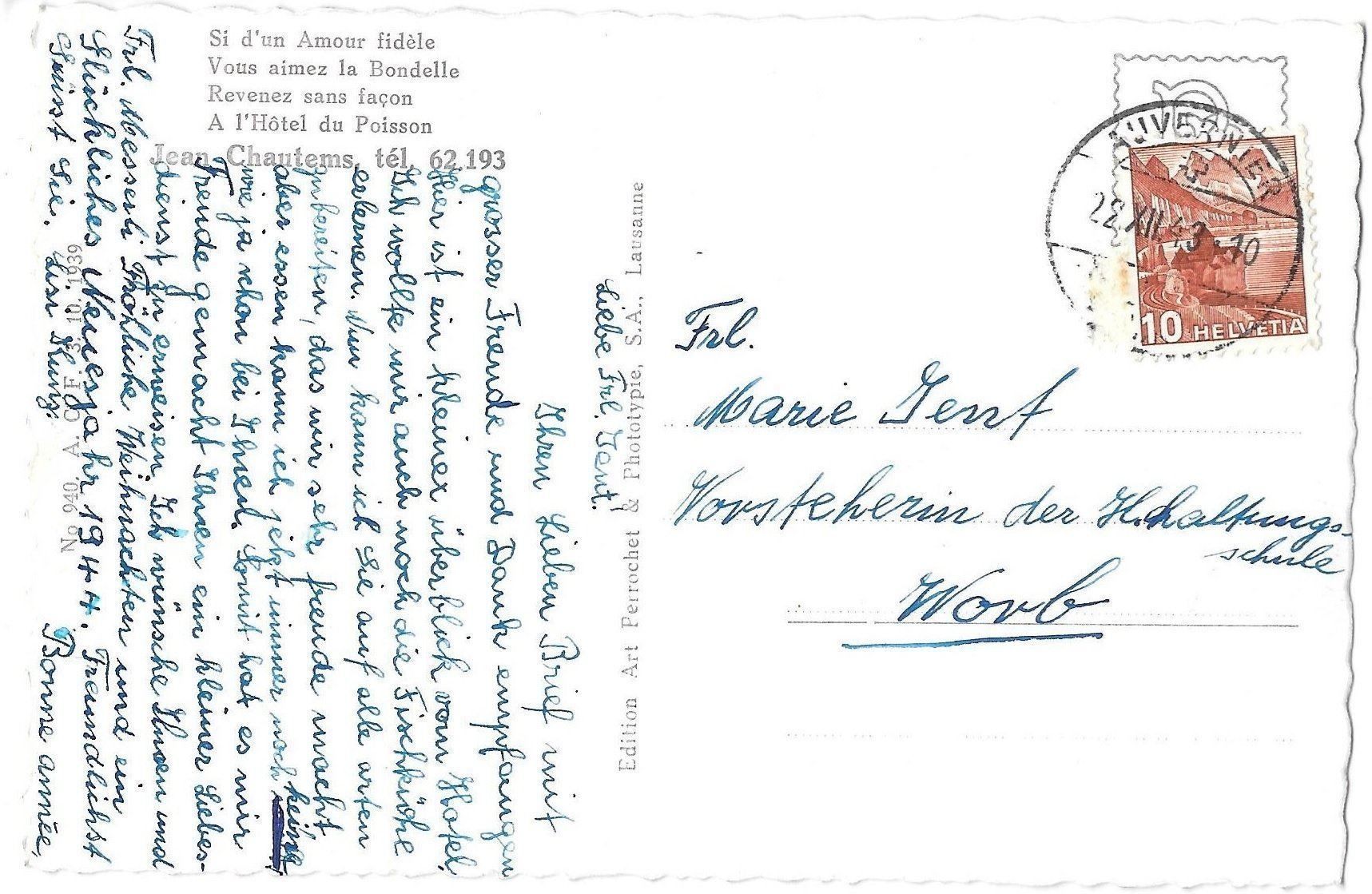 Cartes postales: Auvernier Hotel du Poisson – D'occasion à Olten par clotaldi 1