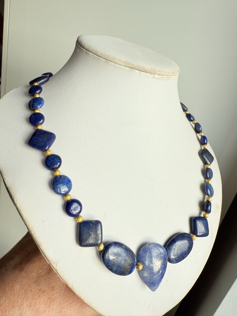 Colliers: Lapislazuli, Sodalit Kette Unikat NEU – Neuf avec emballage d'origine à Basel par Chili007 1