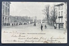 Bern Kornhausbrücke u.Schänzli/1900, Roosschüz Waffeln Werb.