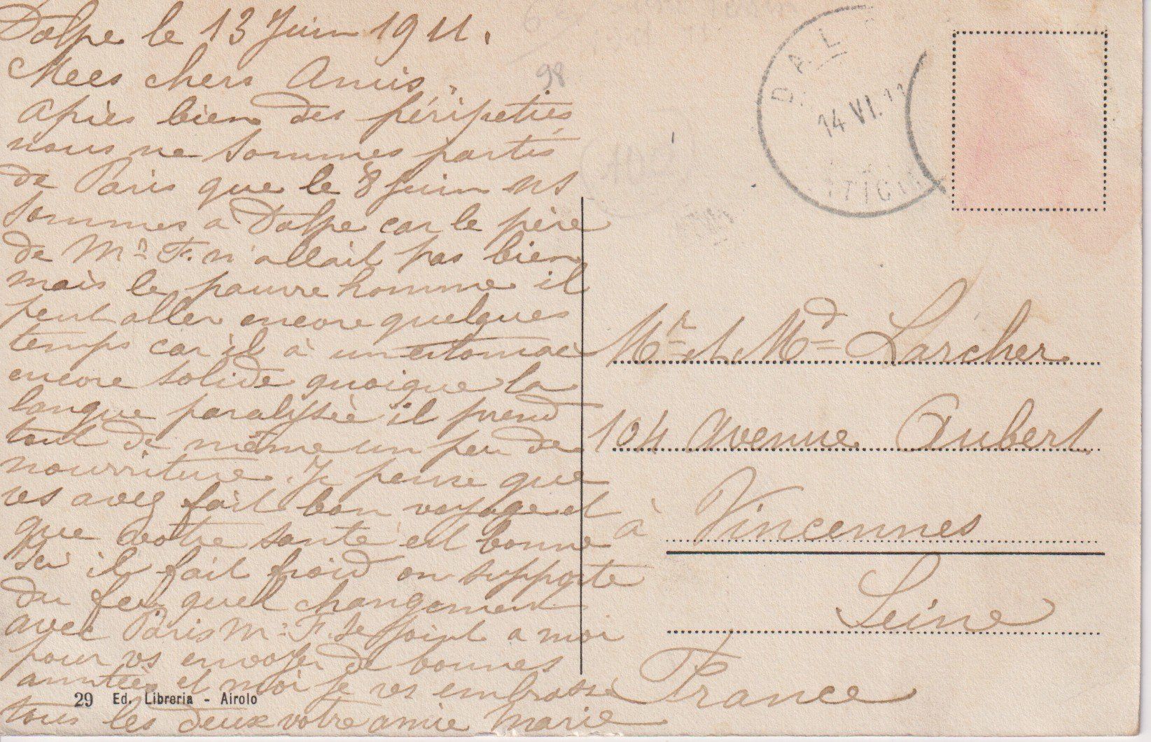Cartes postales: AK Cornone - 1911, rara! – D'occasion à Riva San Vitale par MAR-NAPO 1