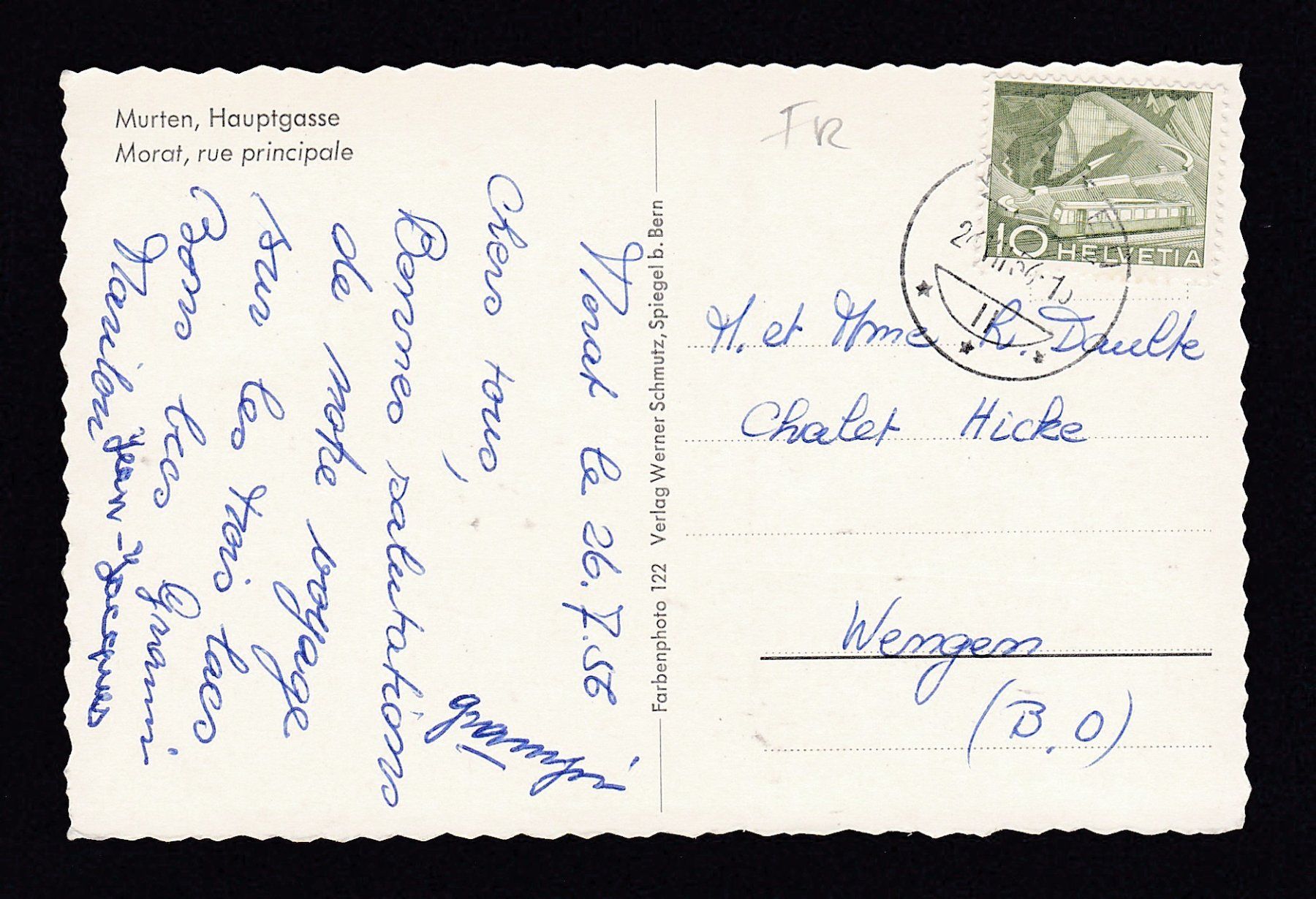 Cartoline postali: MURTEN Hauptgasse 1956, Autos / Oldtimer / VW-Käfer – Usato da Reiden venduto da cinfis 1
