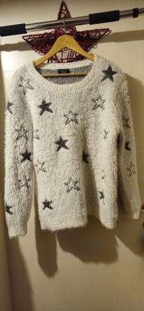 Yessica Pullover mit Sternenmuster, Grösse L, Winter ❄️
