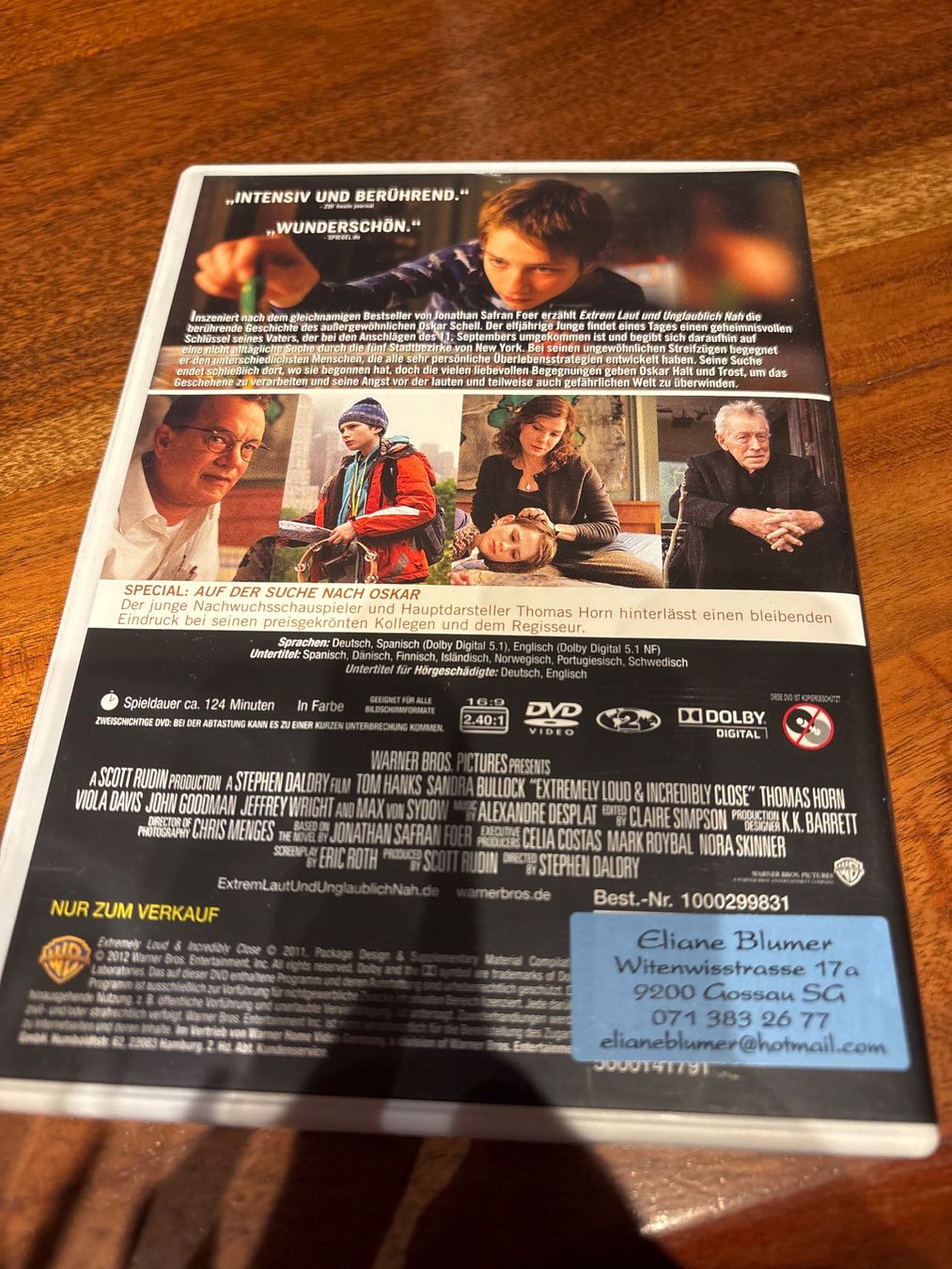 Tutti i DVDs: DVD: Extrem Laut & Unglaublich Nah – Usato da Andwil SG venduto da schmei 1