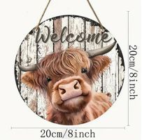 2-D DEKOSCHILD *HIGHLAND KUH* 20X20CM NEU UND OVP
