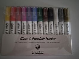 12er Set Glas & Porzellan Marker neu