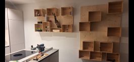Wandregal Holz Massiv