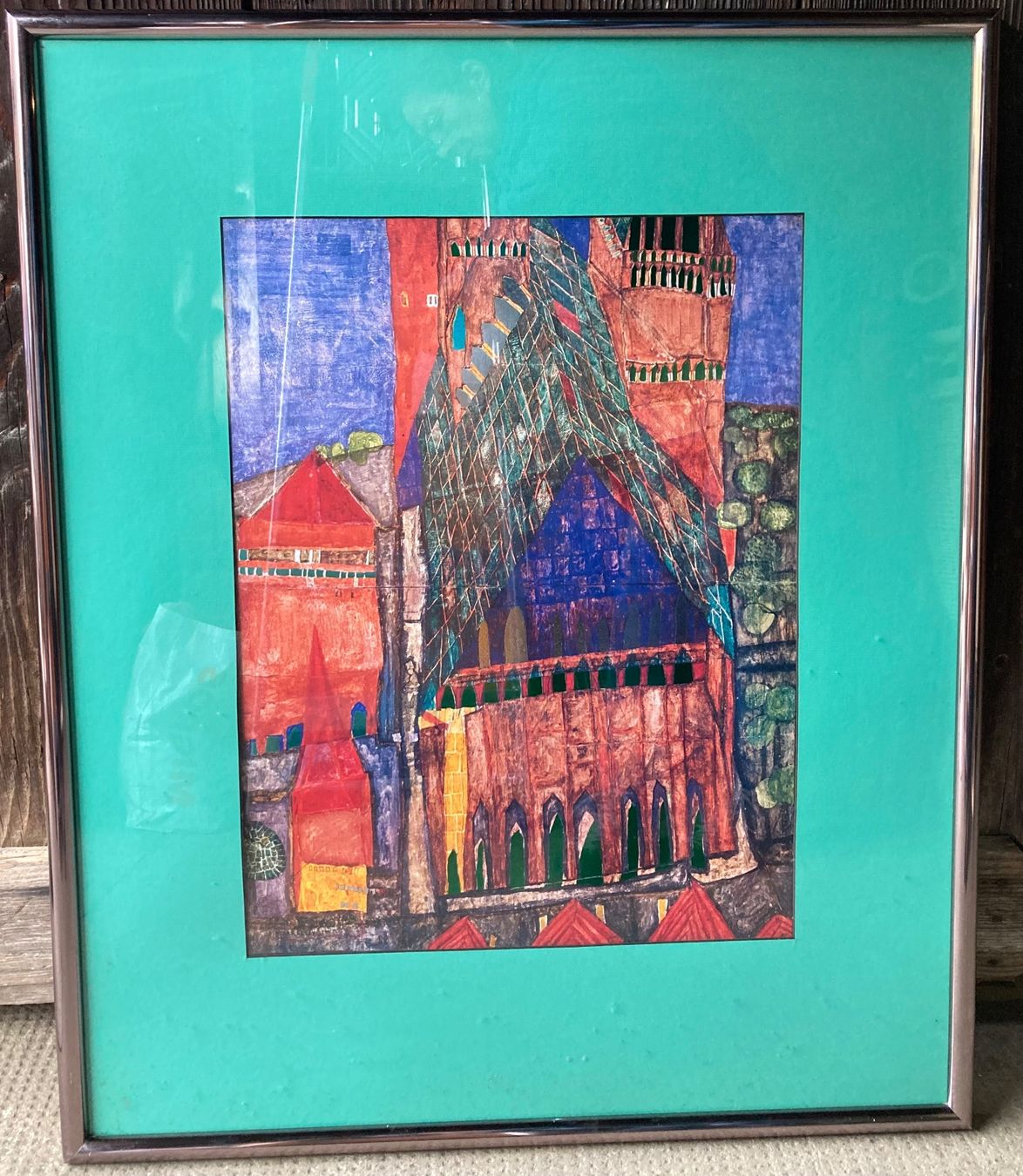 Gemälde: Gemälde Thomas Muntwyler, expressionistische Architektur – Gebraucht aus Riniken von begeh-r-bar 1