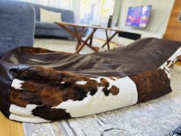 Sitzsack Leder Kuhfell braun-weiss Grösse L guter Zustand