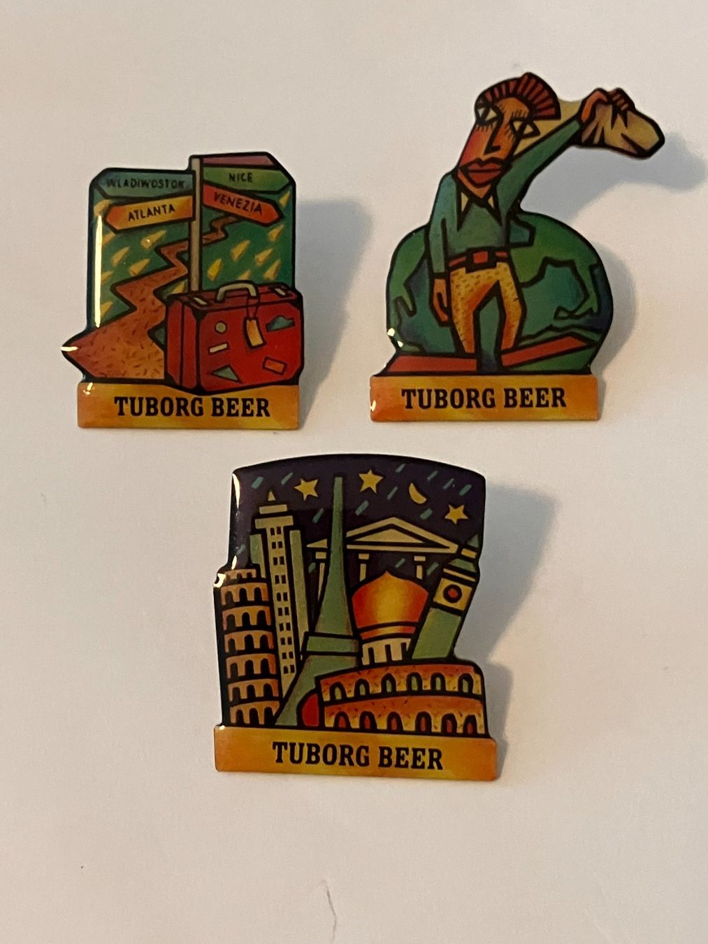 Placchette & Badge: 3 Pin Tuborg Beer – Usato da Basel venduto da djwwpp