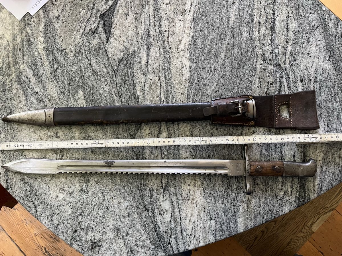 Schweizer Armee Armi bianche: vermutl. Vetterli M1878 Bajonett – Usato da kriegstetten venduto da dominikandreas 1
