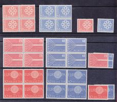 1957-1960  Komplette EUROPASÄTZE 4er + einzeln Postfrisch**