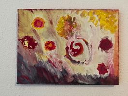 Handgemalt: Tempera auf Leinwand / Canvas. Sommer