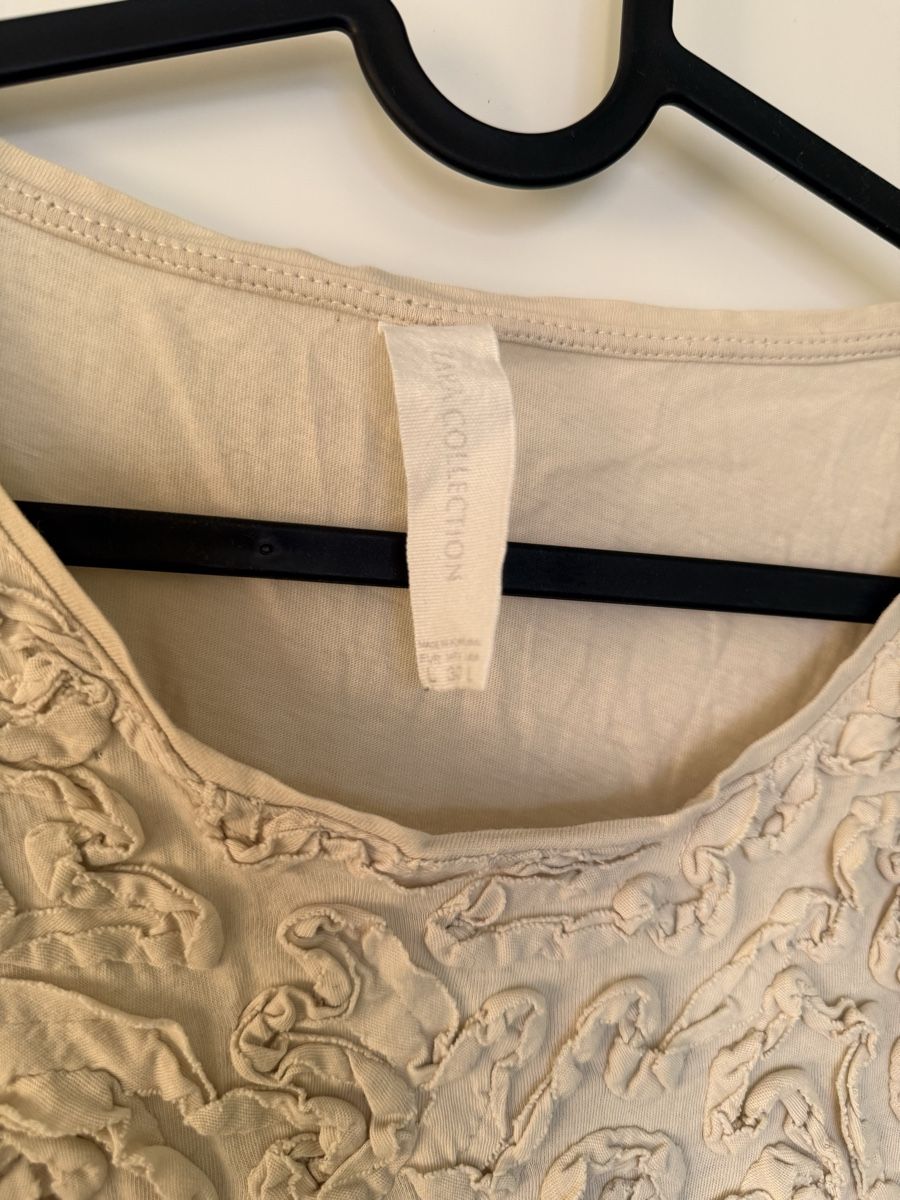 Zara Top: Zara Collection Shirt Beige, Grösse L – Usato da Olten venduto da smashbox 2