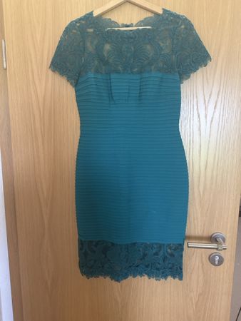 Tadashi Shoji Dress Lace Detail Teal Size S