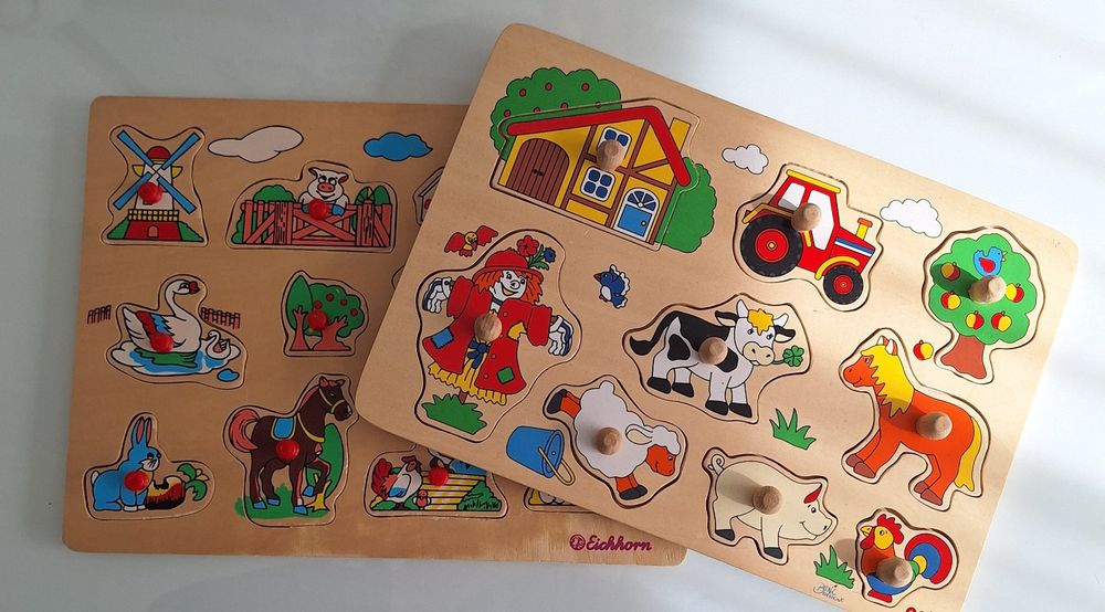 HEROS - Simba 100005454 - Eichhorn, Steckpuzzle, Multicolore, 40 x 35 cm, Modelli Assortiti