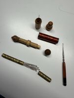 Antikes Nähset, Nadelbehälter, Häkelnadel, Vintage Set!