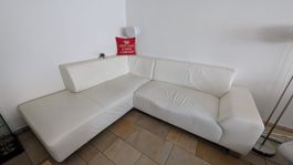 Echtleder Ecksofa Off-White – stilvoll & bequem